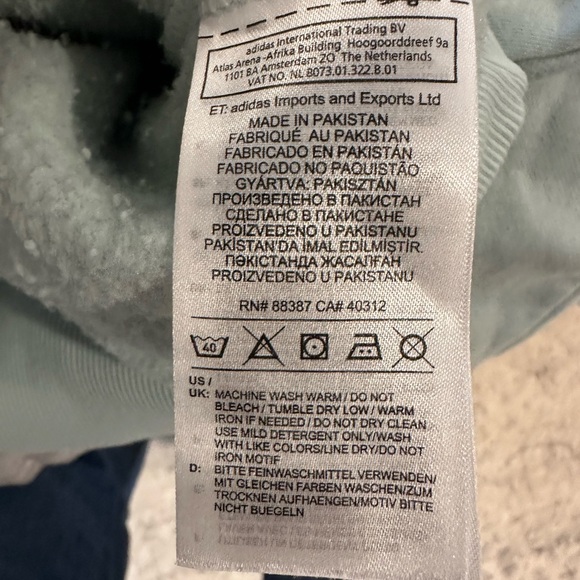 Mint green adidas cropped hooded pullover. - Picture 7 of 7